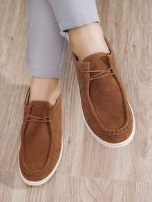 Zapatos de cuero formales para hombres, zapatos de cuero para todas las estaciones, zapatos de negocios con cordones de estilo colegial con suela gruesa, suela blanda, zapatos con aumento de altura, zapatos casuales juveniles - Marrón - Ver 5
