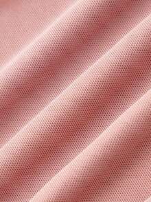 Top sin mangas para mujer con superposición de malla de unicolor, verde - Rosa vieja - Ver 3