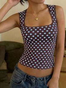 Blusa de uso diario versátil y casual con lunares para mujer - Multicolor 11 - Ver 4