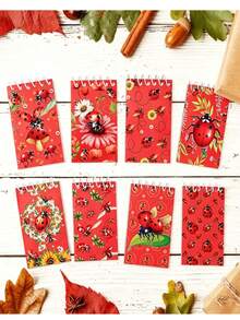 8pcs/1pc Cartoon Ladybug Theme Mini Spiral Notebooks And Pocket Notebooks. Compact And Portable, Perfect As Party Favors For Various Occasions Such As Spring/Summer Themed Events, Birthday Parties, Weddings, Graduation Celebrations, Insect Themed Gatherings, Ladybug Themed Parties, Etc. - One Size Fits All - View 5