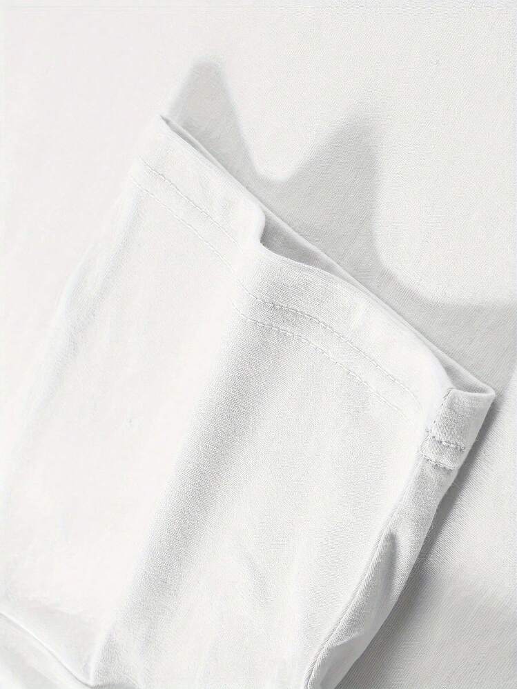 Camiseta estampada nueva de primavera y verano autorizada por  para mujer, ropa casual y versátil para el hogar con cuello redondo, con un diseño de  sencillo y elegante. Camiseta de Cuello Redondo para Mujer, Cómoda y Relajada - Alta Calidad - Blanco - Añade 4