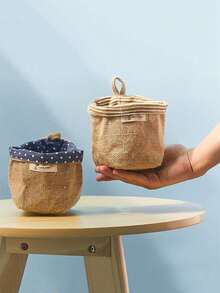 1pc Washable Wall Hanging Storage Bag For Door, Wall, Bedside | Reusable Wardrobe Organizer Pocket, Practical Storage Basket For Home, Kitchen, Garden - Multicolor - View 7