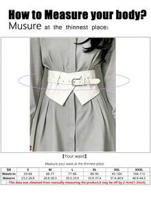 1 buah Sabuk Pinggang Elastis Putih Serbaguna untuk Wanita, Desain Unik, Cocok untuk Melengkapi Setelan, Gaun, atau Pakaian Sehari-hari - Putih - View 4