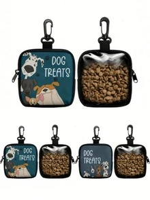 Zippered Pet Treat Bag, Portable Polyester Pet Treat Pouch With Zipper Closure, Suitable For Outdoor Activities And Walking Dogs; Designed For Dog Owners And Trainers, Convenient For Carrying Pet Treats, Accessories, Toys And Other Items; Multi-Functional Dog Walking Bag With Treat Storage Function, Pet Supplies - Multicolor - View 3