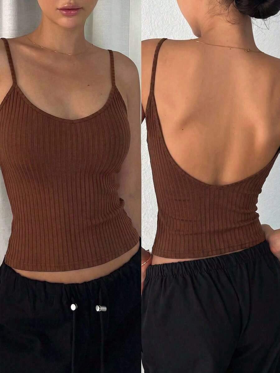 Camiseta sin espalda para mujer - Café integral - Ver 1