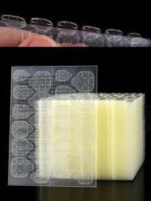 50 pièces (1200 pièces) Faux ongles ultra-fins adhésifs, autocollants de faux ongles respirants super collants à double face, décalcomanies pour nail art DIY - Transparent - Voir 7
