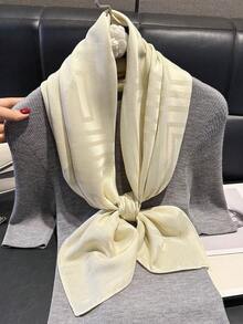1条优雅几何图案印花方巾，多功能时尚头巾、披肩、防晒配饰，女士适用 - 彩色 - 查看 9
