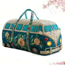 Large Canvas Camping Overnight Travel Bag, Hippie Journey Quilted Duffel Bag, Stylish Women's Large Capacity Weekend Bag, Overnight Luggage Bag Gym Tote - 彩色 - 查看 9