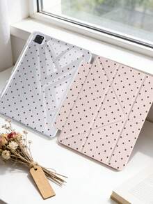 1 ốp lưng acrylic trong suốt họa tiết chấm bi hồng, in hai mặt, có khe cắm bút tích hợp, vỏ acrylic trong suốt cao cấp chống cong vênh, chống trầy xước, chống rơi vỡ, chân đế gập 8 nấc điều chỉnh được, nam châm/tự động bật/tắt màn hình, ốp lưng máy tính bảng kiểu dáng thanh lịch/lãng mạn (Không bao gồm máy tính bảng, một số mẫu có khung viền ống kính) - Nhiều màu - Xem 2