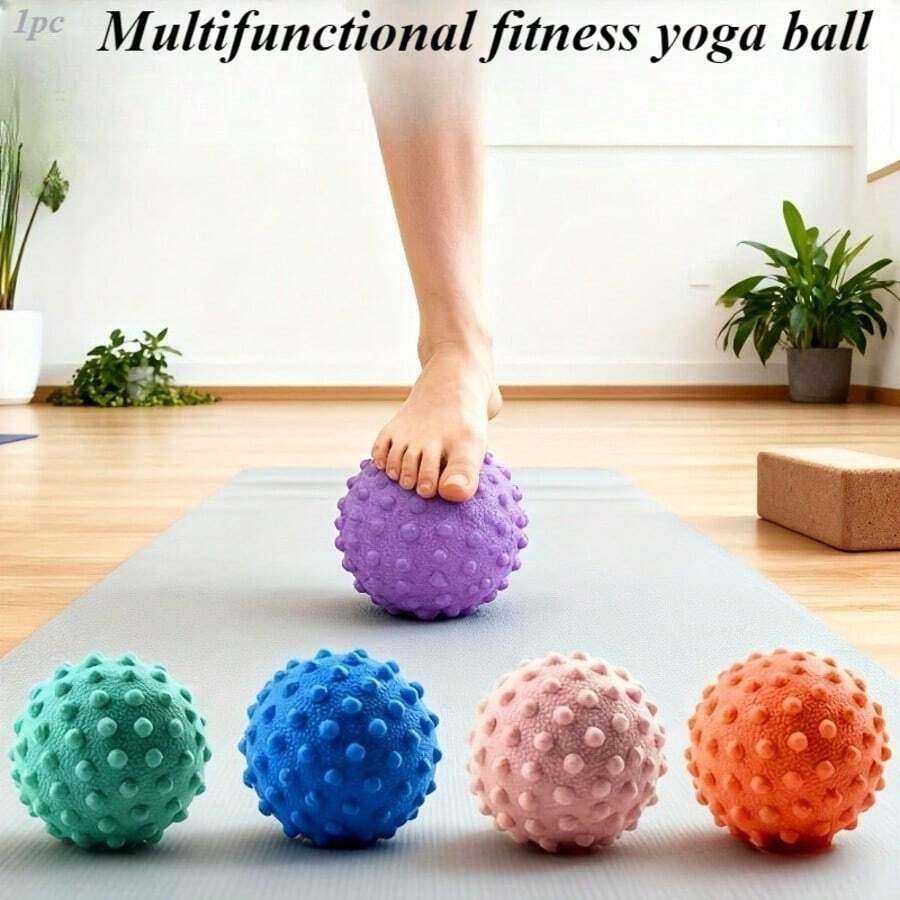 1 pieza Pelota de masaje muscular de alta resistencia con superficie espinosa (para la columna vertebral), para relajación muscular, uso en todo el Body - Adecuado para yoga, gimnasio, fisioterapia, uso doméstico - Estructura duradera, músculo específico, diseño ergonómico, sin electricidad necesaria, para puntos de activación y relajación muscular, accesorio de fitness, gran regalo para el Día de San Valentín, Día Nacional, Vuelta al Colegio, Halloween, Navidad y Cumpleaños - Ver 1