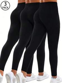 Bộ 3 món quần legging nữ màu đen, quần thể thao bó sát màu trắng, quần nỉ mềm mại, thích hợp cho các hoạt động ngoài trời, leo núi, du lịch, đi biển, mua sắm, tập squat, yoga, quần lửng kaki. - Nhiều màu - Xem 8