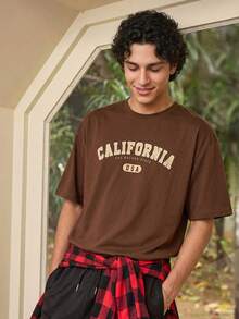 Whitmere Men's Shirt, Urban Casual Solid Color Minimalist Fashion, Relaxed Fit, Spring Summer - Coffee Brown - View 1