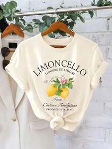 Camiseta Limoncello, Camiseta de los Limones de la de Amalfi, Italia - Albaricoque - Ver 1