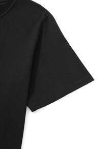 New 2026 Model, Custom Printed Short Sleeve T-Shirt 100% Cotton 180g, Versatile Loose Fit Unisex Top, Basic Casual Round Neck Printed T-Shirt, Unique Design Print, Best Quality For The Holidays. - 黑色 - 查看 3