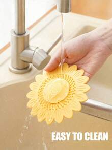1pc Press-Type Sink Drain Strainer, Floor Drain Cover, Anti-Odor Drain Stopper, Hair Catcher Shower Drain Cover, Flower Design Sink Filter For Home Bathroom, Home Essentials, Bathroom Accessories Home Bathroom Decor Fall Decor Back To School - Random Color - View 4