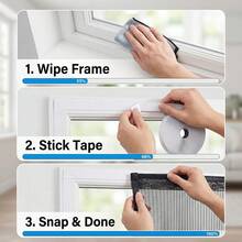 Magnetic Anti-Mosquito Mesh Screen, Window Mosquito Net, High-Density Polyester Fiber Mesh Screen, Magnetic Closure Mesh Door And Window To Prevent Mosquitoes And Flies, With Hook And Loop & Nails - Black - Black - View 8