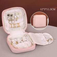 Hộp đựng trang sức du lịch di động, hộp đựng trang sức mini - Thích hợp để đựng nhẫn, bông tai, mặt dây chuyền, đồng hồ, dây chuyền và son môi. - Nhiều màu - Xem 13