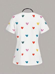 Top de pijama con estampado de dibujos animados para mujer - Blanco - Ver 2