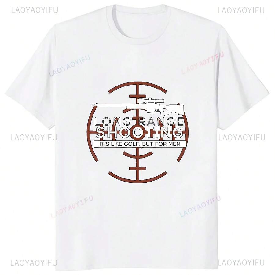 Camiseta de tiro de largo alcance para hombre, ropa de calle informal de moda Y2k, Estilo Vintage, Marksman Shooter Gun, Hip Hop - forma - Ver 1