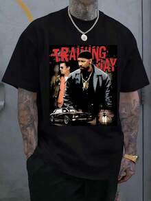 Camiseta Gráfica de Coche Clásico para Hombre - Elegante Camiseta Negra con Diseño Atrevido 'ROADRUNNER' y un Coche Amarillo Vintage, Perfecta para Entusiastas de los Automóviles y Salidas Informales. Aspecto Único Inspirado en Tatuajes con un Estilo Moderno. - Negro - Ver 6