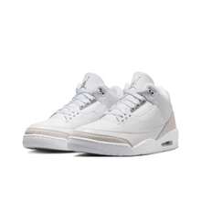 Nike Jordan Air Jordan 3 Leather Pure Money Comfortable, Slip-Resistant, Durable Mid-Top Retro Basketball Shoes Unisex White - CT8532-111 - 查看 3