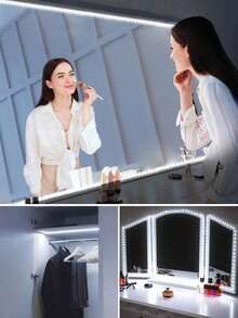1/2/3/4/5/10m USB Powered Smart Motion Sensor LED Light Strip, Self-Adhesive Suitable For Wardrobe, Cabinet, TV, Living Room, Shoe Rack, Sofa, Flexible LED Light Strip, USB LED Light Strip With Sensor, 5V USB Powered, Warm White Light/1m/3 Meters/5m USB Powered Smart Motion Sensor LED Light Strip - White - View 1