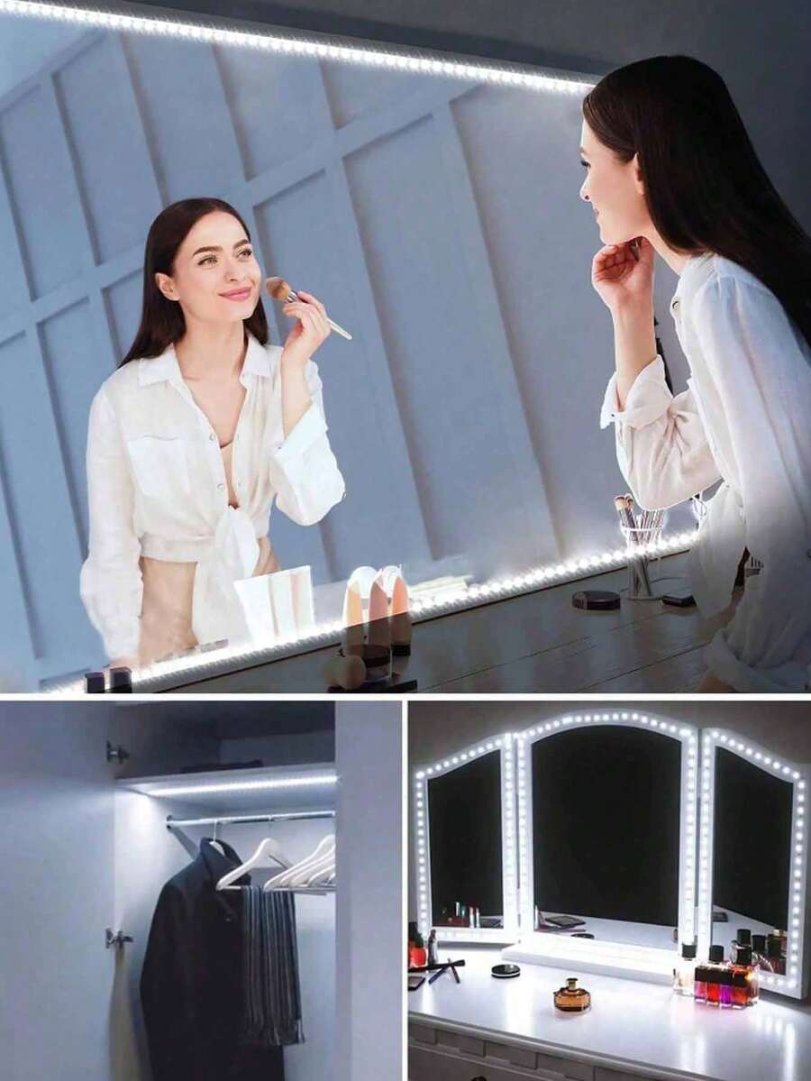 1/2/3/4/5/10m USB Powered Smart Motion Sensor LED Light Strip, Self-Adhesive Suitable For Wardrobe, Cabinet, TV, Living Room, Shoe Rack, Sofa, Flexible LED Light Strip, USB LED Light Strip With Sensor, 5V USB Powered, Warm White Light/1m/3 Meters/5m USB Powered Smart Motion Sensor LED Light Strip - White - View 1