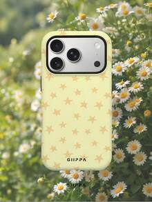 GIIPPA 1个淡黄色星形图案 17 Pro Max手机壳，兼容 16 Pro Max、15 Pro Max、14 Pro Max，韩版时尚趣味手机壳，适用于11/12/13/14/15/16 Pro Max Plus，优雅设计男女皆宜，是圣诞节、情人节、复活节、婚礼季和生日送给女友的理想礼物。 - 黃色 - 查看 8