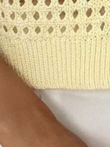 Cárdigan delgado de mujer con contraste de color retro, adecuado para salidas, estilo callejero, aeropuerto, vacaciones en la playa, viajes al trabajo, fiestas de boda, festivales, estilo bohemio, romántico y elegante - Amarillo - Ver 3