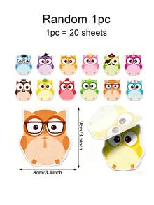 6/12pcs Owl Shaped Sticky Notes. Back To School Decorative Stickers. Multi-Color Practical Memo Pads. Suitable For Planning And Recording Schedules. Applicable For School, Office, Home, Back To School Theme Party Gifts And Other Occasions. - Owl - View 8