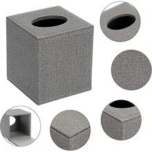 SUMNACON - Funda Cuadrada de Acero Inoxidable para Caja de pañuelos – Funda Facial de Papel Elegante montada en la Pared - Gris - Ver 3