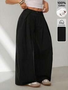 PETITE Pantalones holgados de estilo militar verde del ejército, vintage, casuales y hippies para mujer en verano - Negro - Ver 7