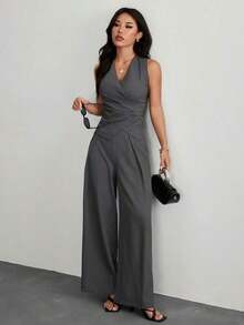 Trajes de mujer, elegantes para ir al trabajo en otoño/invierno - Gris - Ver 3