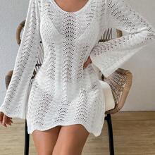 Swim Lushore Vestido para cubrir la parte trasera hecho de punto con encajes de verano para mujer, con corbata y espalda descubierta para la playa - 1 - Ver 3