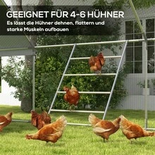 Chicken Perch Ladder, 4 Perches, Weatherproof, For 4-6 Chickens, Steel/Wood - Wood Color - View 1