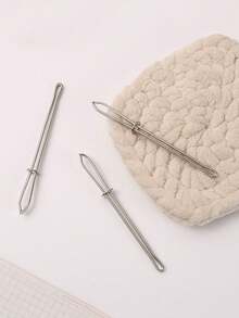 3 piezas Enhebrador elástico, Enhebrador, Enhebrador de clip, Enhebrador de cordón, Herramientas de costura - Plateado - Ver 8