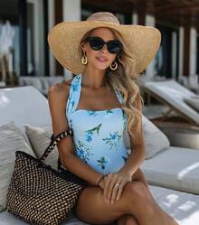 2026 New Swimwear Style: Fresh And Delicate Bowknot Floral One-Piece Swimsuit Set For Women - Swimsuit - View 9