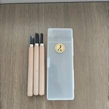 Bộ 12 dụng cụ chạm khắc đa lưỡi & cán gỗ công thái học, dùng cho chạm khắc gỗ, gốm sứ, in ấn, vật dụng nghệ thuật thân thiện với người mới bắt đầu - Dao khắc đất sét nhiều kích cỡ - Xem 8