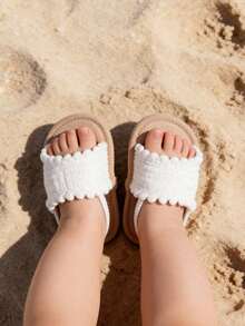 Giày sandal mùa hè cho bé gái, giày tập đi cho trẻ sơ sinh và trẻ mới biết đi, giày váy cho bé sơ sinh và trẻ tập đi. - trắng - Xem 13