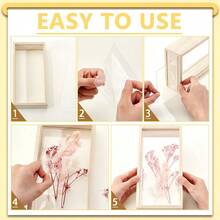 1pc Rectangular Acrylic & Wooden Frame Display Box, DIY Hollow Preserved Flower Storage & Display, Size: 26cm*13cm*5.5cm, Desktop Postcard, Pressed Flower & Leaf Display, Holiday Gift - Double-sided Acrylic Sheet + Rectangular Frame - View 9