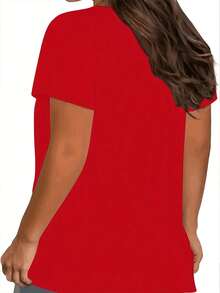 1 camiseta casual de manga corta para mujer, 100% algodónropa de calor mujer - Rojo - Ver 2
