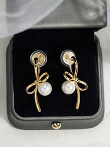 1 Pair Fashion New No Piercing Delicate Butterfly Faux Pearl Clip-On Earrings, Suitable For Women's Daily Wear - Ear Clip - View 5