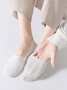 1/6 Pairs Men's Solid Color Casual Breathable Invisible Socks, Suitable For Daily Wear, Business, Home, All Seasons - Multicolor - View 5