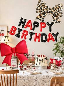 15 pezzi Set di palloncini a forma di farfalla con stampa leopardata opaca, include fiocchi rossi e a stampa leopardata, palloncini a lettere "Buon Compleanno" misti in nero e rosso, per decorazioni a tema farfalla, compleanni, San Valentino, feste di compleanno a tema leopardato, feste a tema selvaggio, serate tra ragazze, feste a tema ciliegia, feste retrò, celebrazioni femminili selvagge, addii al nubilato e qualsiasi altro evento con atmosfera leopardata e dolci elementi - Multicolore - Visualizzare 3
