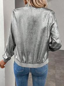 Chaqueta gris con mangas largas y lentejuelas Keke Bloomly, ligera, Chaquetas de punto para mujer, Chaquetas de punto ligeras para mujer, Atuendos de campo para mujer, Ropa vintage para mujer, Ropa de primavera para festivales y vacaciones - Plateado - Ver 7