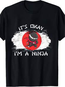 1 camiseta divertida para hombre con estampado de  "No te preocupes, soy " - Suave, transpirable, casual, de manga corta y cuello redondo, adecuada para uso diario, gimnasio, disfraces de fiesta y eventos temáticos de s - Cómodo atuendo de  para hombre. - Negro - Ver 8
