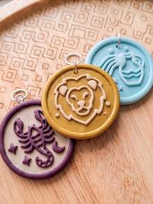 Cortadores de Argila Polimérica com Signos do Zodíaco, Molde de Astrologia e Horóscopo para Brincos Feitos à Mão de Leão, Escorpião, Touro e Peixes, Ideal para Artesanato de Joias com Vibes Místicas e Celestiais - Branco - Visão 7