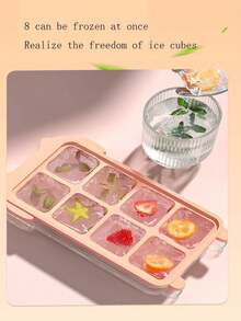 1pc Ice Cube Tray, Quick Release Ice Cube Mold, Fridge Ice Storage Box, Sealed Anti-Odor Freezer Ice Cube Tray, Square & Spherical - Multicolor - View 7
