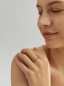 1 chiếc nhẫn Cubic Zirconia thanh lịch, thích hợp làm quà tặng ngày lễ tình nhân cho phụ nữ, đám cưới, đính hôn, trang sức tiệc kỷ niệm ngày lễ tình nhân, mẹ, mẹ, ngày của mẹ, quà tặng - trắng - Xem 4