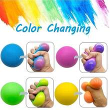 1pc Soft Squeeze Soybean Fidget Toy, Pressure Relief Sensory Toy, Reversible Color Change, Quiet & Durable, Suitable For Office & Party, Adult Stress Relief Toy - Multicolor - View 11